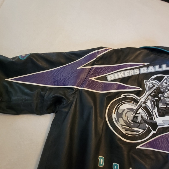 VTG Daytona Bike Week Jeff Hamilton 96 Biker Ball Leather Bomber Jacket Mens XL - Picture 7 of 17